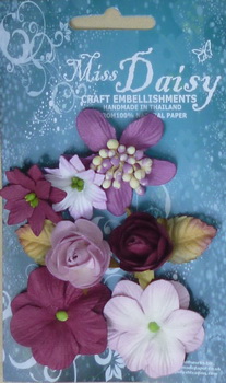 Rustic Flower set, 7 different flower designs , purple
